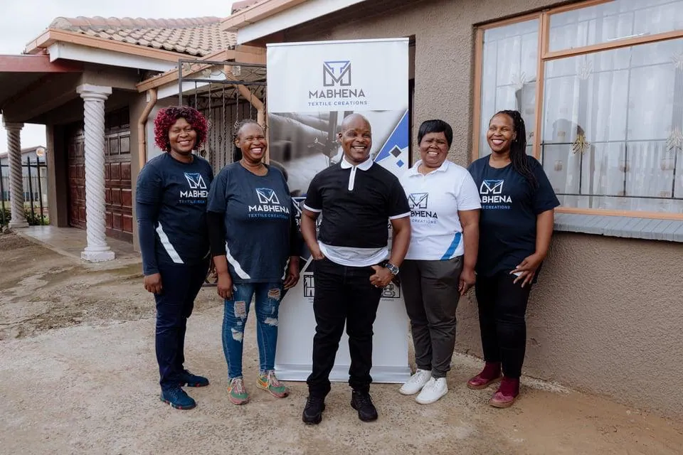 The Mabhena Textile Creations team outside the workshop